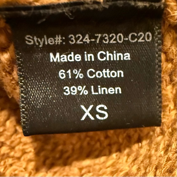 Jenni Kayne Cotton Linen Boyfriend Fisherman Amber Brown Sweater – XS - Picture 6 of 6